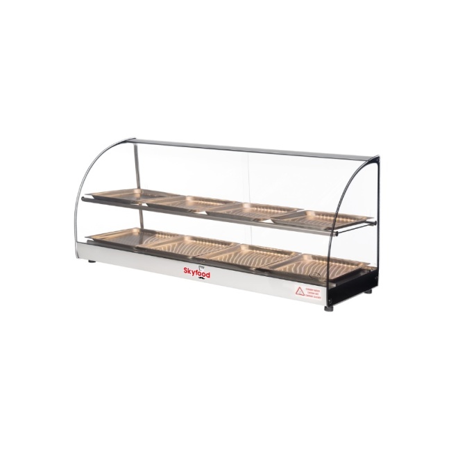 43" FOOD WARMER DISPLAY CASE - DOUBLE SHELF 8 PANS